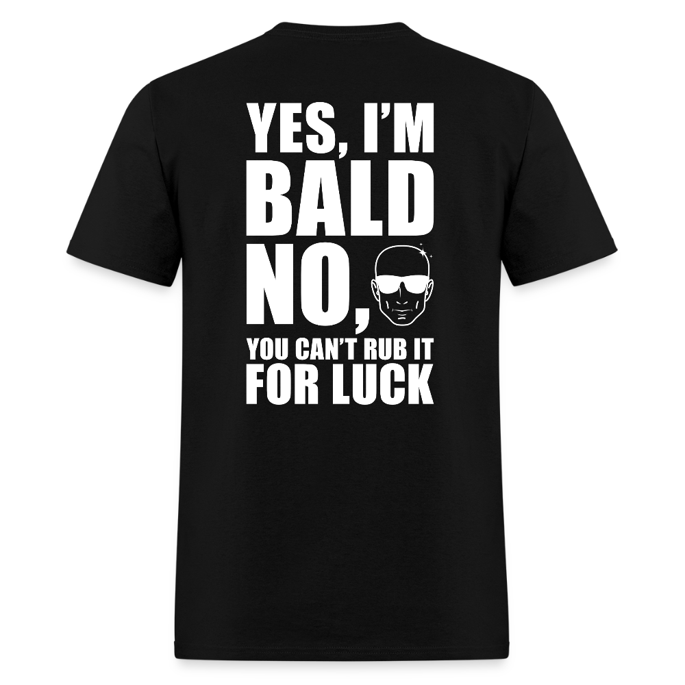 Yes I’m Bald Back Print T Shirt - black