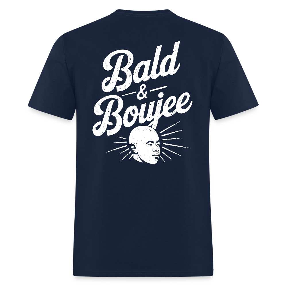 Bald & Boujee Back Print T Shirt - navy