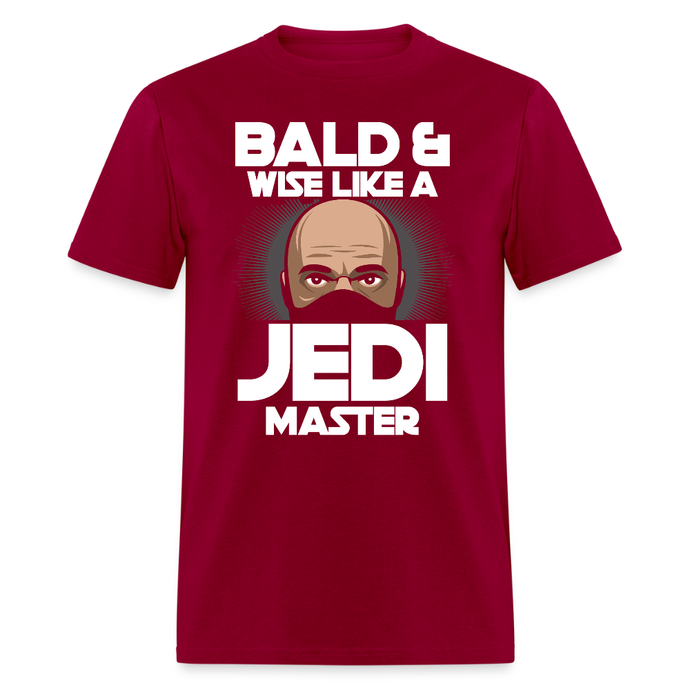 Bald & Wise Like a Jedi Master T Shirt - dark red