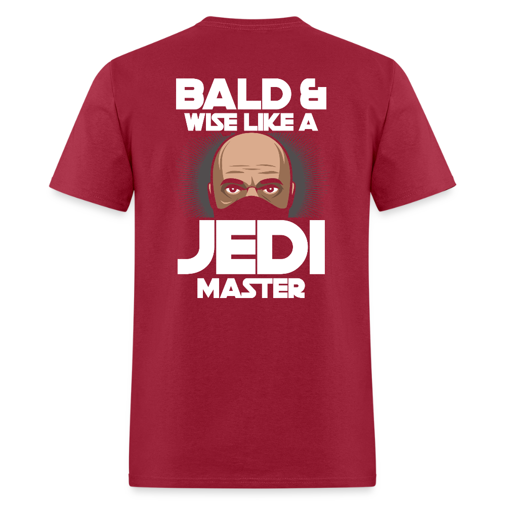 Bald & Wise Like a Jedi Master Back Print T Shirt - dark red