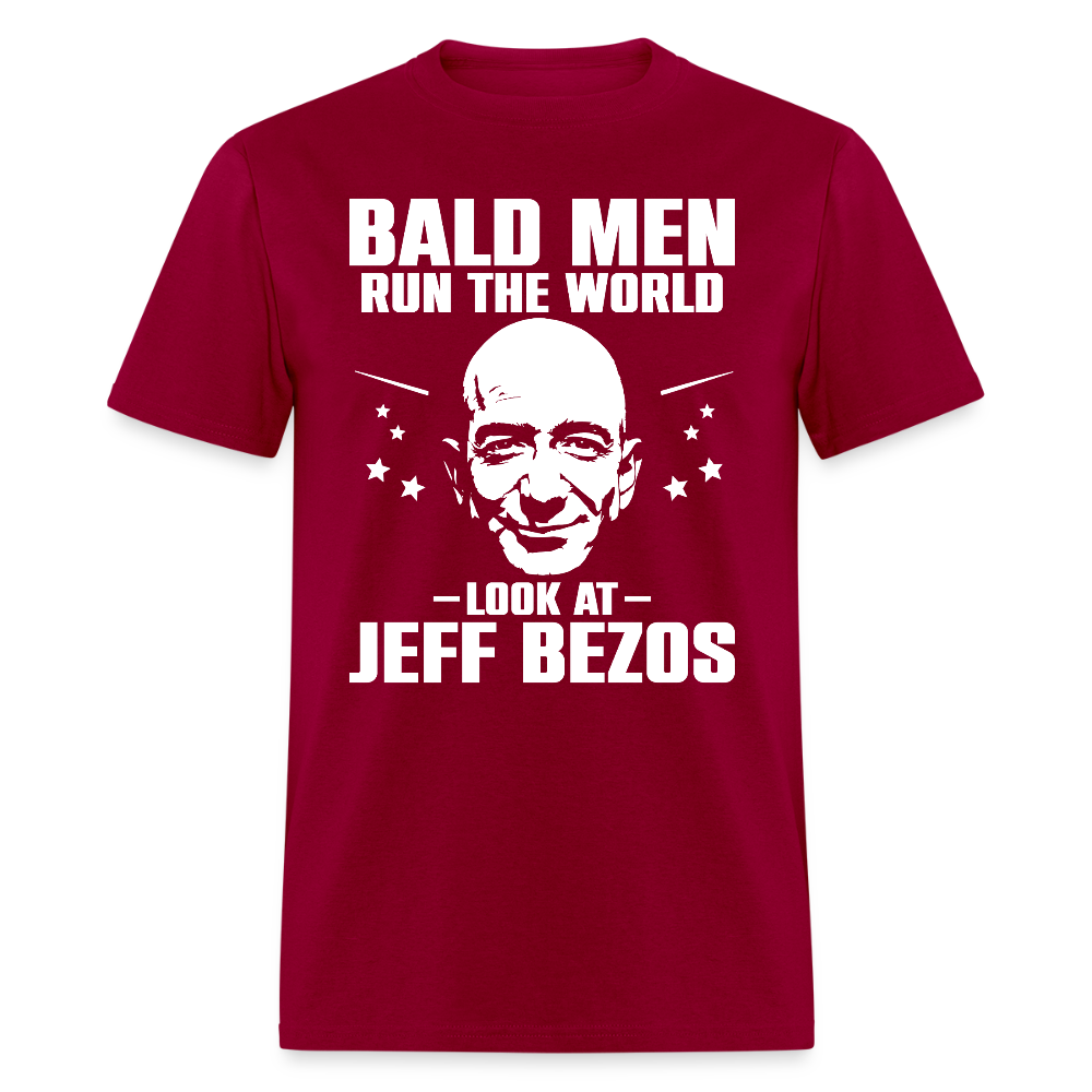Bald Men Run The World T Shirt - dark red