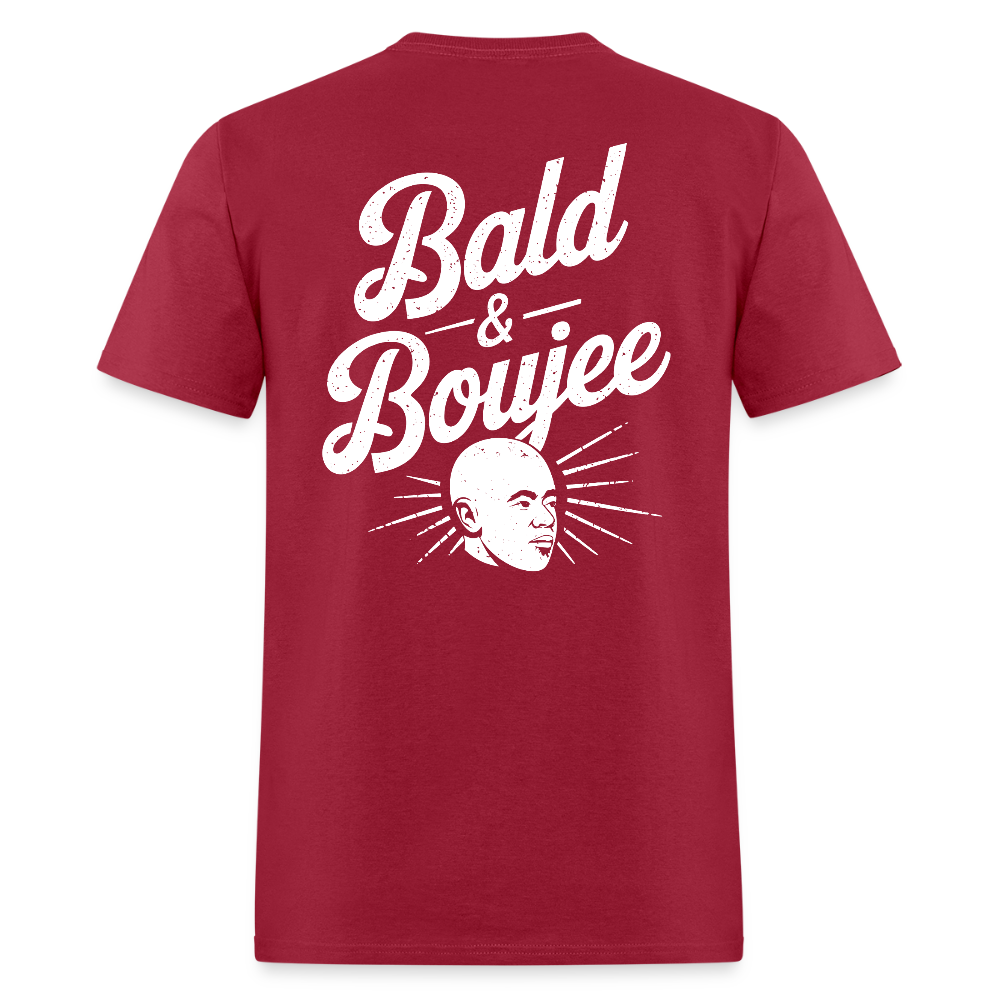 Bald & Boujee Back Print T Shirt - dark red