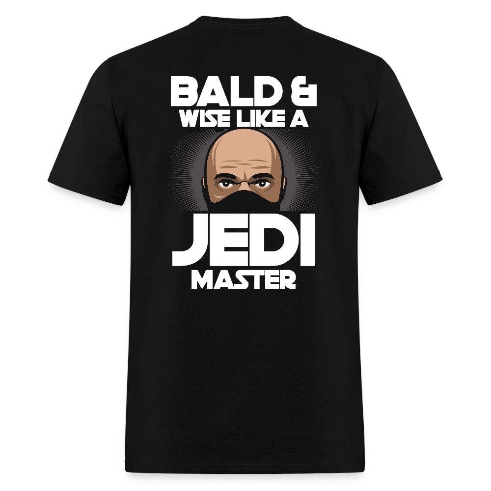 Bald & Wise Like a Jedi Master Back Print T Shirt - black